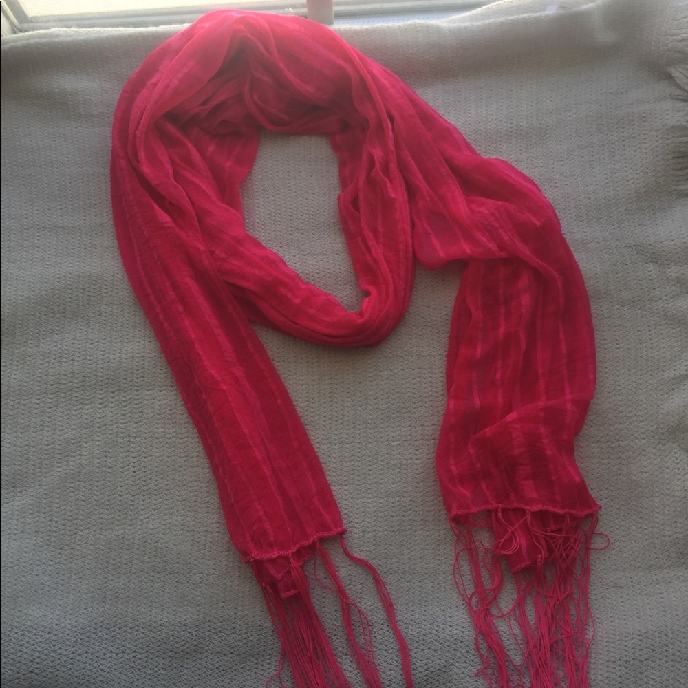 Bright Pink Sheer Scarf